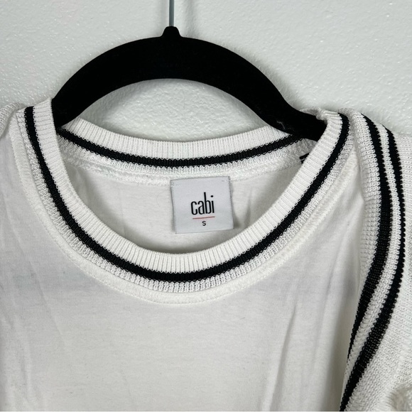 CABI‎ #5199 Topspin Knit Ruffle Top White Sz S - Picture 4 of 8